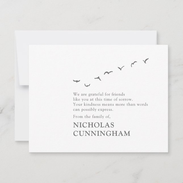 Tarjeta De Agradecimiento Monumento a la simple bandada de aves (Anverso)