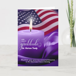 Tarjeta De Agradecimiento Monumento a la Vela Púrpura y la Bandera