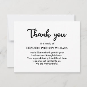 Tarjeta De Agradecimiento Monumento a los Funerales Blanco y Negro Simple Mi