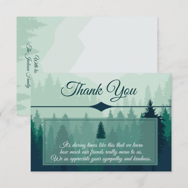 Tarjeta De Agradecimiento Monumento a los Pinos de los Bosques Verdes (Anverso / Reverso)