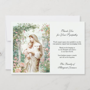 Tarjeta De Agradecimiento Monumento a María y Jesús Floral