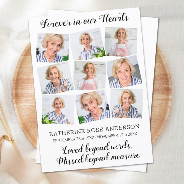 Tarjeta De Agradecimiento Monumento al Collage de fotos moderno: funeral Kee (Subido por el creador)