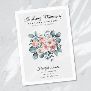 Tarjeta De Agradecimiento Monumento al funeral de Boho Floral