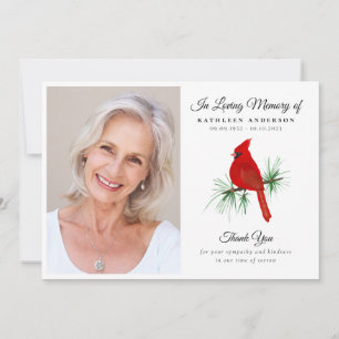 Tarjeta De Agradecimiento Monumento al funeral del Cardenal Rojo