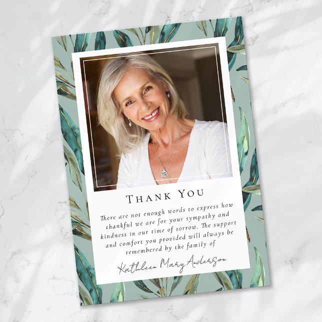 Tarjeta De Agradecimiento Monumento al Funeral Elegante de Eucalyptus (Subido por el creador)
