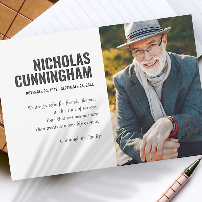 Tarjeta De Agradecimiento Monumento al Funeral Para Siempre En Nuestra Foto (Subido por el creador)