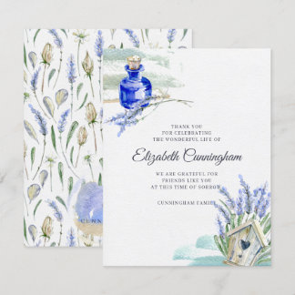Tarjeta De Agradecimiento Monumento al País Lavanda Rústica Botánica Floral
