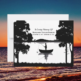 Tarjeta De Agradecimiento Monumento conmemorativo a la pesca eterna en blanc