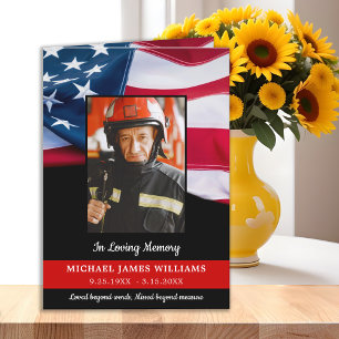 Tarjeta De Agradecimiento Monumento conmemorativo al bombero funeral patriót