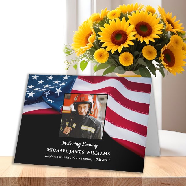 Tarjeta De Agradecimiento Monumento conmemorativo al bombero funeral patriót (Subido por el creador)