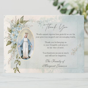 Tarjeta De Agradecimiento Monumento conmemorativo católico a la Virgen María