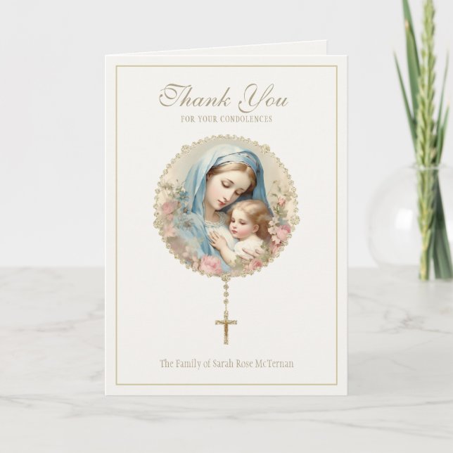 Tarjeta De Agradecimiento Monumento conmemorativo católico Madre María Jesús (Anverso)