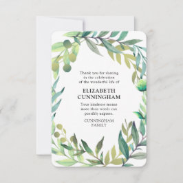 Tarjeta De Agradecimiento Monumento conmemorativo del follaje acuático moder