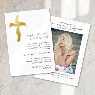 Tarjeta De Agradecimiento Monumento conmemorativo del funeral de la Cruz de