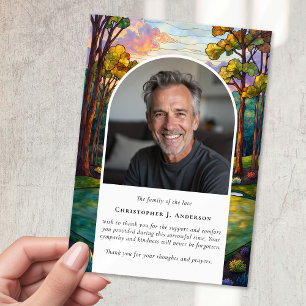 Tarjeta De Agradecimiento Monumento conmemorativo del funeral de la foto del