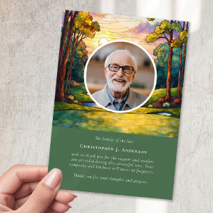 Tarjeta De Agradecimiento Monumento conmemorativo del funeral de la foto del