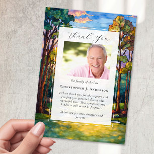 Tarjeta De Agradecimiento Monumento conmemorativo del funeral de la foto del
