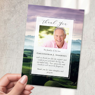Tarjeta De Agradecimiento Monumento conmemorativo del funeral de la foto del