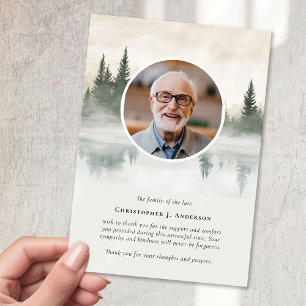 Tarjeta De Agradecimiento Monumento conmemorativo del funeral de la Fotograf