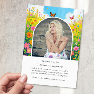 Tarjeta De Agradecimiento Monumento conmemorativo del funeral de Wildflower