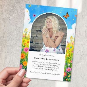 Tarjeta De Agradecimiento Monumento conmemorativo del funeral de Wildflower 