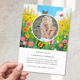 Tarjeta De Agradecimiento Monumento conmemorativo del funeral de Wildflower