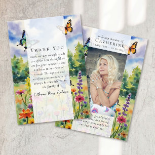 Tarjeta De Agradecimiento Monumento conmemorativo del funeral de Wildflower