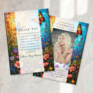 Tarjeta De Agradecimiento Monumento conmemorativo del funeral de Wildflower 