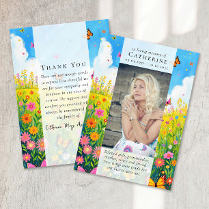 Tarjeta De Agradecimiento Monumento conmemorativo del funeral de Wildflower 