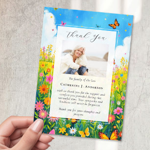 Tarjeta De Agradecimiento Monumento conmemorativo del funeral de Wildflower 
