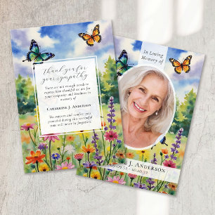 Tarjeta De Agradecimiento Monumento conmemorativo del funeral de Wildflower