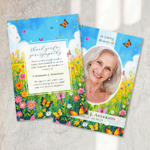Tarjeta De Agradecimiento Monumento conmemorativo del funeral de Wildflower