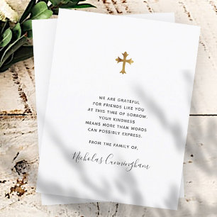 Tarjeta De Agradecimiento Monumento conmemorativo moderno Ornate Faux Gold C
