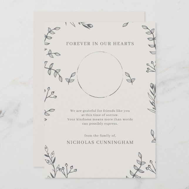 Tarjeta De Agradecimiento Monumento moderno Foliage simple Botánico (Anverso / Reverso)