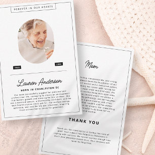 Tarjeta De Agradecimiento Monumento moderno Minimalista simple en blanco y n