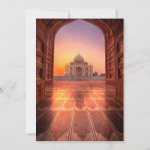 Tarjeta De Agradecimiento Monumentos Taj Mahal, India al atardecer