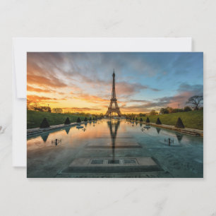 Tarjeta De Agradecimiento Monumentos   Torre Eiffel al amanecer