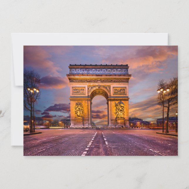 Tarjeta De Agradecimiento Monuments | Arc de Triomphe, Paris France (Anverso)