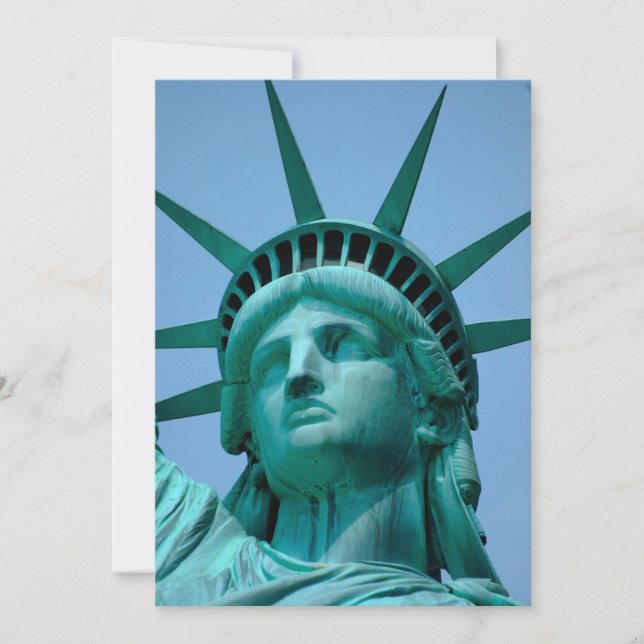 Tarjeta De Agradecimiento Monuments | Statue of Liberty Face (Anverso)