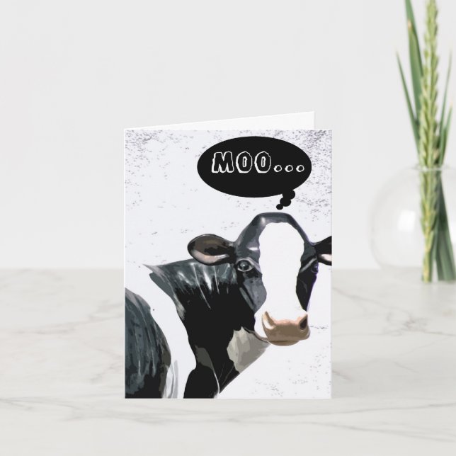 Tarjeta De Agradecimiento Moo-chas Gracias (Anverso)