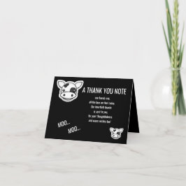 Tarjeta De Agradecimiento Moo Cow Gracias
