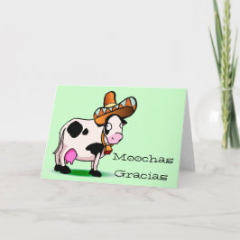 Tarjeta De Agradecimiento Moochas Gracias Cow