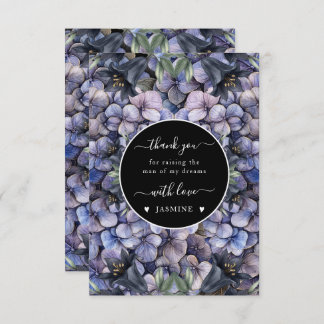 Tarjeta De Agradecimiento Moody Black Floral Classic Husband Mother Wedding