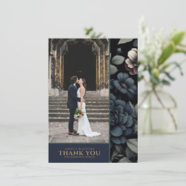 Tarjeta De Agradecimiento Moody Blue Floral