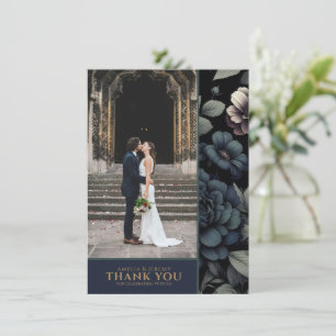 Tarjeta De Agradecimiento Moody Blue Floral