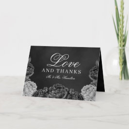 Tarjeta De Agradecimiento Moody Elegance Gótico Floral Watercolor Boda