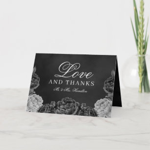 Tarjeta De Agradecimiento Moody Elegance Gótico Floral Watercolor Boda