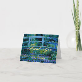 Tarjeta De Agradecimiento Moody Jewel Tones Monet Lily Pond Fine Art Wedding