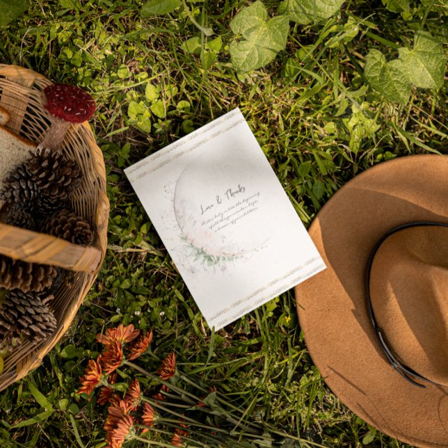 Tarjeta De Agradecimiento Moon Child | Boho Hippie Baby Shower (Subido por el creador)