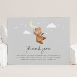 Tarjeta De Agradecimiento Moon Stars Bear Baby Shower